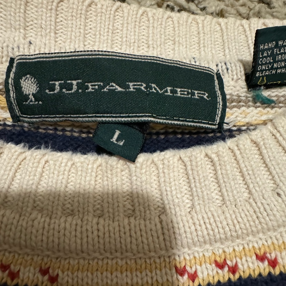 JJ Farmer Vintage 100% Cotton Sweater Size Large - Picture 4 of 6